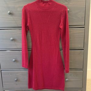Mock-neck sweater dress